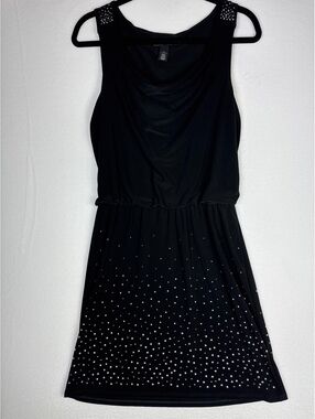 White House Black Market Black Sleeveless Dress with Studded Detail Size S
